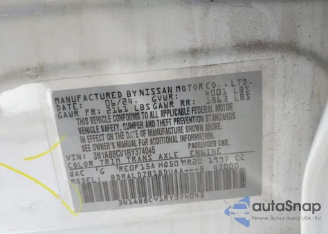 2024 Nissan Sentra Sv Xtronic Cvt z USA, uszkodzony, nr VIN 3N1AB8CV1RY374045